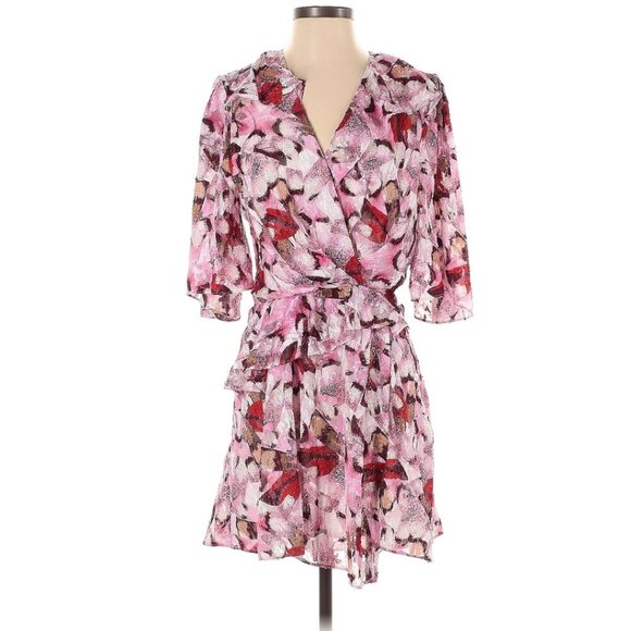 IRO PARIS  carlina ruffled dress Size 38 (FR) US 6 abstract print - Picture 2 of 6